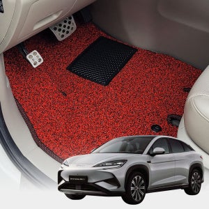 예스카 BYD 씨라이언7 (25년9월~) 잔디매트 카매트 풀세트 레드, 운전석+조수석+뒷자석