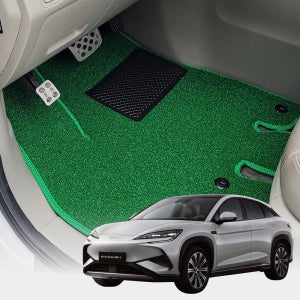 예스카 BYD 씨라이언7 (25년9월~) 잔디매트 카매트 풀세트 그린, 운전석+조수석+뒷자석