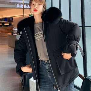 빅사이즈 여성 겨울 코트 루즈핏 여자 털 코트 데일리 아우터