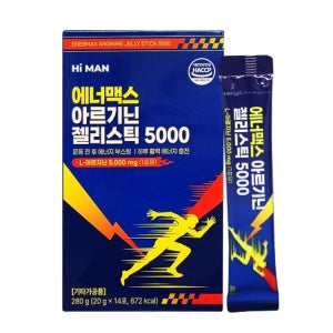 하루 한 포, 남성 활력 충전 하이맨 에너맥스 아르기닌 젤리스틱 5000 20g 14포, 1개