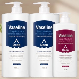 바세린 바디로션 대용량 1000ml 2개+핸드크림 향좋은 고보습 남자 여자 보습제