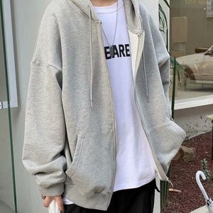 베이직 남성 후드 집업 루즈핏 남자 후드 집업 데일리 빅사이즈