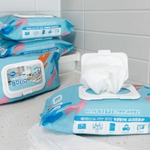 식탁용 물티슈 식탁 전용 주방 기름때 제거 세균 소독 일회용 행주 티슈 10개