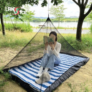 야외 모기장 휴대용 여행용 1인용 캐노피 캠핑 텐트 러브버그 해충망 (LS-PFROG)