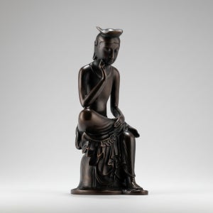 [여진불교X무형문화재 이진형장인] 청동 미륵보살 반가사유상 불상미니어처30cm (스탠드포함) 국내생산 박물관기념품 박물관굿즈