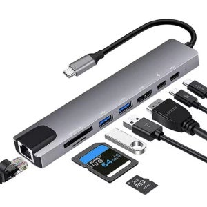 COMS 8in1 USB허브 C타입 고속 멀티허브 노트북 맥북 포트 확장