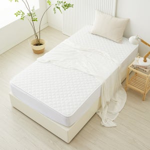 더안 시어서커 EMF 사계절용 카본 탄소매트 전기장판 화이트 슈퍼싱글, 110x200cm