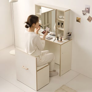 국내제작 화장대 E0 수납 화장대 세트 스툴 파우더룸