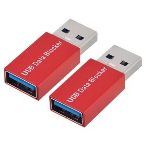 FORT LEE 베이직 USB DATA BLOCKER 주스재킹 해킹 방지 데이터 차단기 레드(2개)