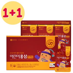 [1+1] 종근당건강 어린이 홍삼 튼튼업 20ml x 30포 X 2박스 2개월분 면연력 증진 3-15세
