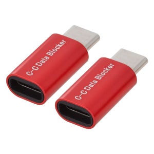 FORT LEE 베이직 USB-C DATA BLOCKER 주스재킹 해킹 방지 데이터 차단기 레드(2개)