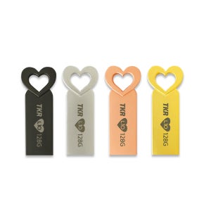 태경리테일 사랑스러운 하트 TKR-L10 메탈바디 USB2.0 128GB, 골드