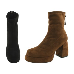 가보시 스웨이드 스판 삭스 하이힐 앵클부츠 9cm