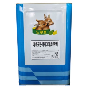 노루페인트 더 꺠끗한 이지크리닝 낙서방지용 수성페인트 백색 화이트 18L 에그쉘광
