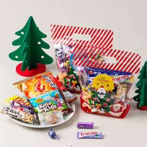 [10+1]단체 라벨스티커 크리스마스 구디백 레드 산타 간식 구디백