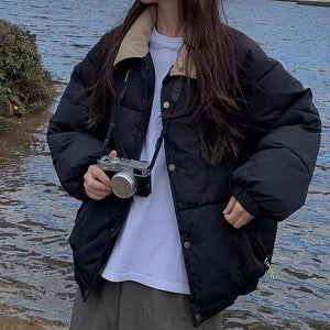 루즈핏 여성 패딩 점퍼 데일리 여성 하이넥 점퍼 겨울 아우터