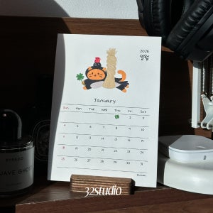 2026년 고양이 탁상 달력 신년 액막이 명태 캘린더