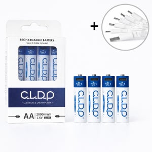 CLDP C타입 충천식 건전지 AA 충전지 4개 세트