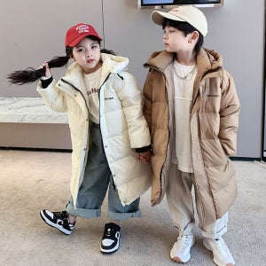 유아 아동 주니어 오리털 롱패딩 데일리 캐주얼 베이직 겨울잠바
