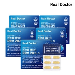 리얼닥터 초임계 알티지 장용성 오메가3 비타민D E 혈행개선 뼈건강 60캡슐, 5개