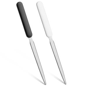 2PCS 편지 개봉 봉투 슬리터 스테인리스 개봉기 휴대용 경량 우편 도구 홈 오피스(블랙