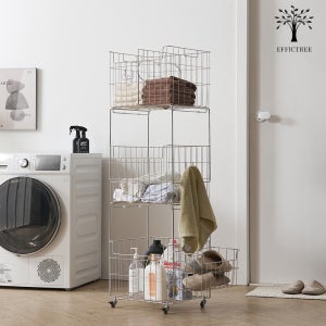 에픽트리 세인트 304 올스텐 이동식 대용량 세탁 빨래 바구니 3단 바구니형