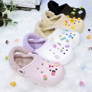 겨울용 크록스 털 슬리퍼 바야 라인드 퍼즈 뽀글이 털신 방한 206633-577