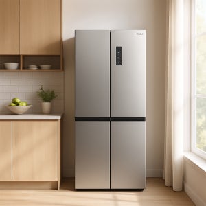 CRK 4도어 양문형 냉장고 412L 실버메탈 MRNF412SPM1