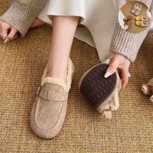 겨울 보송한 로우 털슬립온 여성방한운동화 양털슬립온