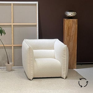 NEW 알로소 사티큐브스위블 1인소파 패브릭소파 (회전암체어, 부클레패브릭)