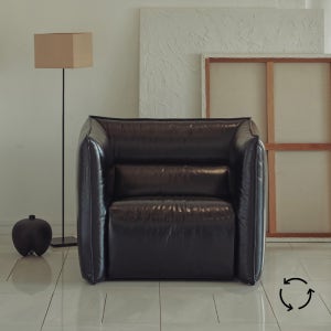 NEW 알로소 사티큐브스위블 1인소파 가죽소파 (회전암체어, 소프트프리모가죽)