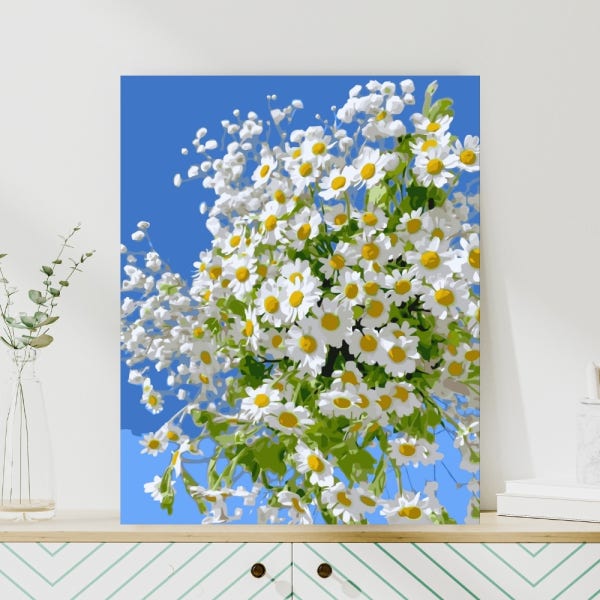 원그리드 DIY 명화그리기 세트 캔버스 유화 페인팅 풍경화 꽃 그림