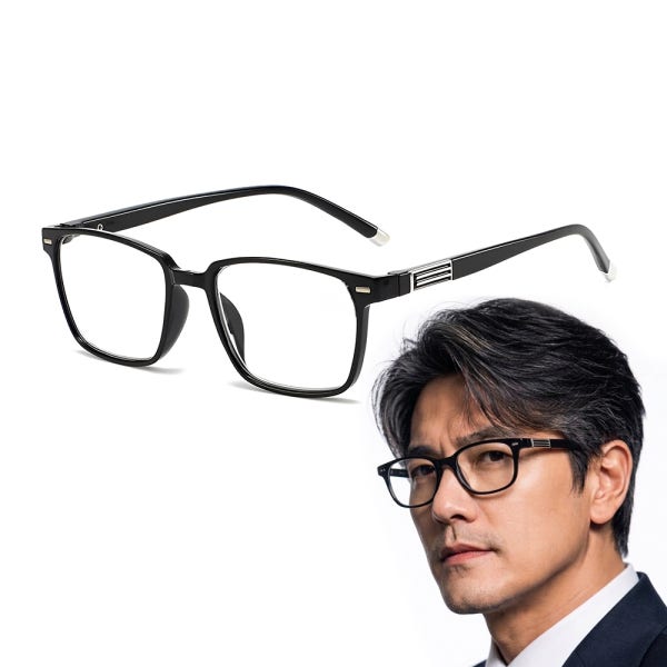 휴대용 고화질 중장년 블루라이트 차단 노안안경 초경량 독서안경+케이스+클리너 (3종 세트)