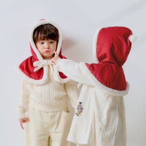 베베누보 뽀글이 털 후드 아기 망토 유아 케이프