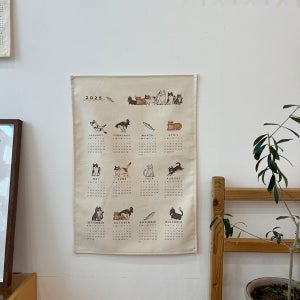 냥이 플래닛 01 [2026년 패브릭달력 ] 광목천 14수 원단인쇄 A3 말아박기 주문제작