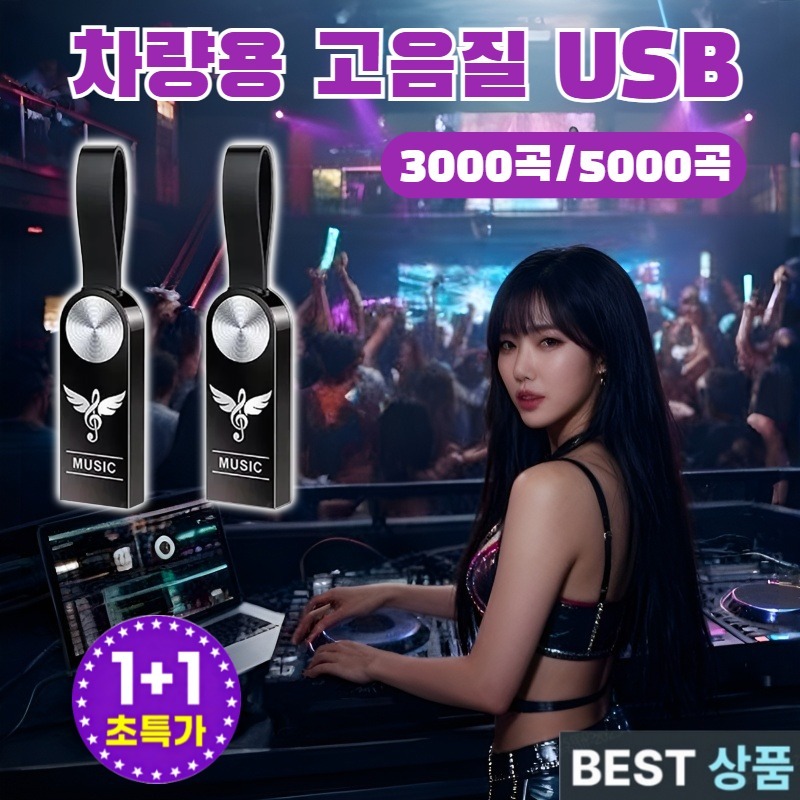 2세트 차량용 고음질 USB 차량용 음악 usb고품질 인기곡 usb 3000곡5000곡