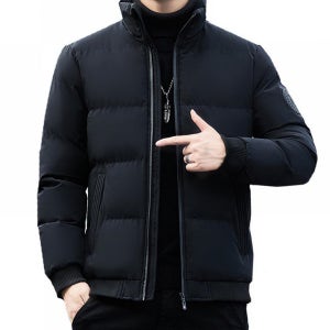 기본 남성 경량 패딩 라운드 남자 경량 패딩 덕다운 블랙