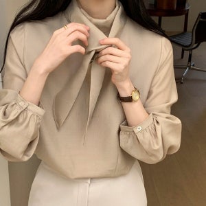 (고급미) 타이 스카프 블라우스 bs8520