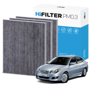 2+1 하이필터 PM 0.3 현대 아반떼 HD HEV 4세대 자동차 활성탄 에어컨 필터, 3개 , HI-E105