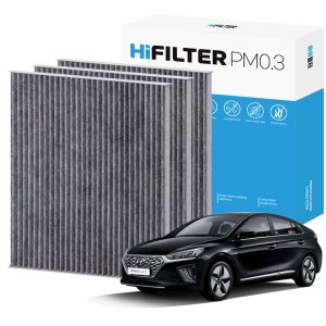 2+1 하이필터 PM 0.3 현대 아이오닉 PHEV AE 자동차 활성탄 에어컨 필터, 3개 , HI-E105
