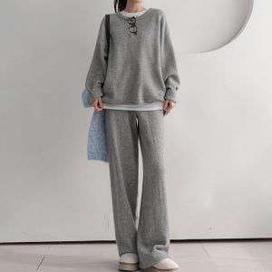 [나크21] 라운드 니트+팬츠 루즈핏 셋업 NK53-SETH-3