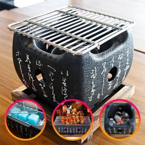 미니화로 1인용 5개 정사각 직사각 가정용 캠핑 숯불 불판 3사이즈