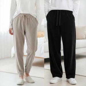 BGBY 보디가드 고급 골지 수면 바지 남성 여성 극세사 잠옷 하의