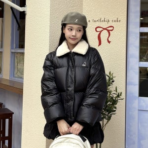 [캉골] 우먼스 퍼카라 덕다운 패딩 자켓 8177 블랙
