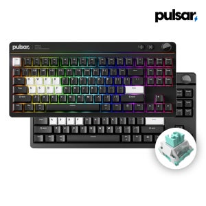 펄사 XBOARD QS 게이밍 유선 키보드 기계식 알루미늄 텐키리스 블랙, 아이스 민트축 V2