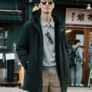 에디션 남성 후드 비건퍼 덕다운 롱 패딩_NEF4FP1621