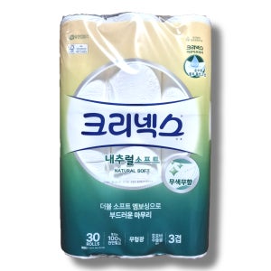 크리넥스 화장지 내추럴소프트 3겹 30M 30롤