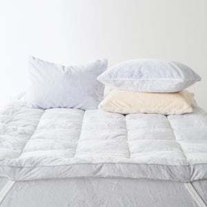 라뽐므 누아쥬 발열 장모 극세사 겨울 침대 토퍼 라이트그레이 K