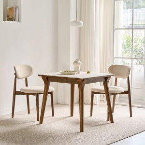 삼익가구 나폴리 포세린 세라믹 원목 식탁세트 의자2, 800mm, 월넛(베이지)