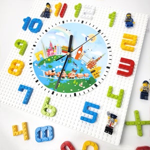 숫자 넘버 블럭장난감 시계공부 레고판 호환 놀이 교구